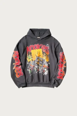 Sweaters<Kapital SWT Knit Hoodie (BUSTER PECKISH RAINBOWY) - Ink Black