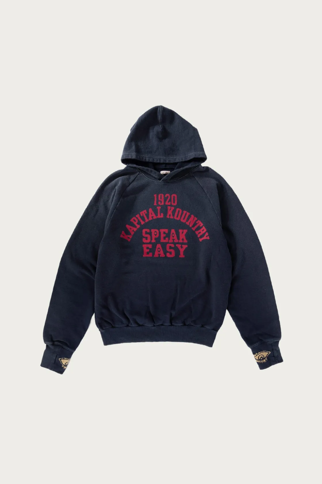 Tees And Sweats<Kapital SWT Knit Raglan Hoodie (SPEAKEASY College) - Navy
