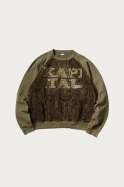 Tees And Sweats<Kapital 30/-SWTxFur GRIZZLY SWT (SPEAKEASY ) - Khaki