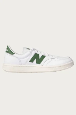Footwear<New Balance T500 - White/Dark Alpine Green