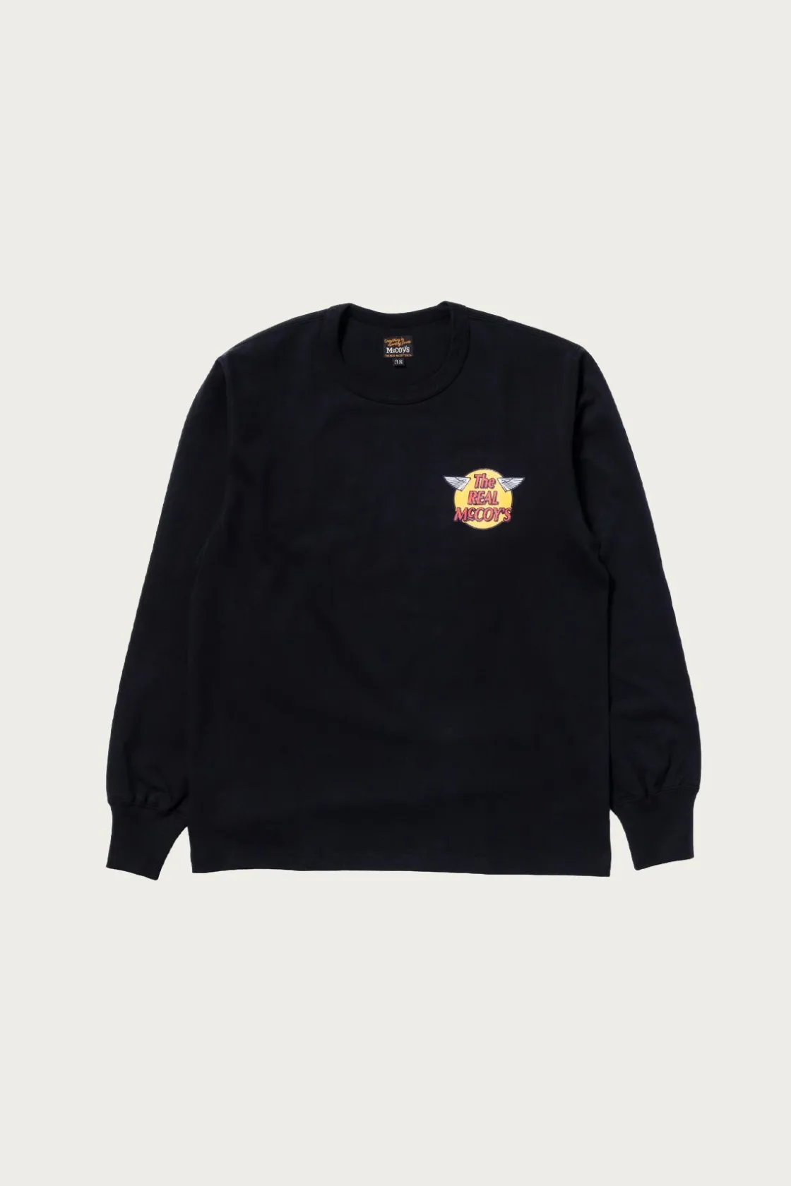 Tees And Sweats<The Real McCoys Logo Tee L/S - Black