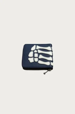 Accessories<Kapital THUMB-UP BONE BAND ZIP Wallet - Navy