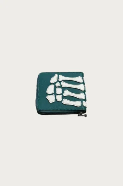Accessories<Kapital THUMB-UP BONE BAND ZIP Wallet - Peacock Green