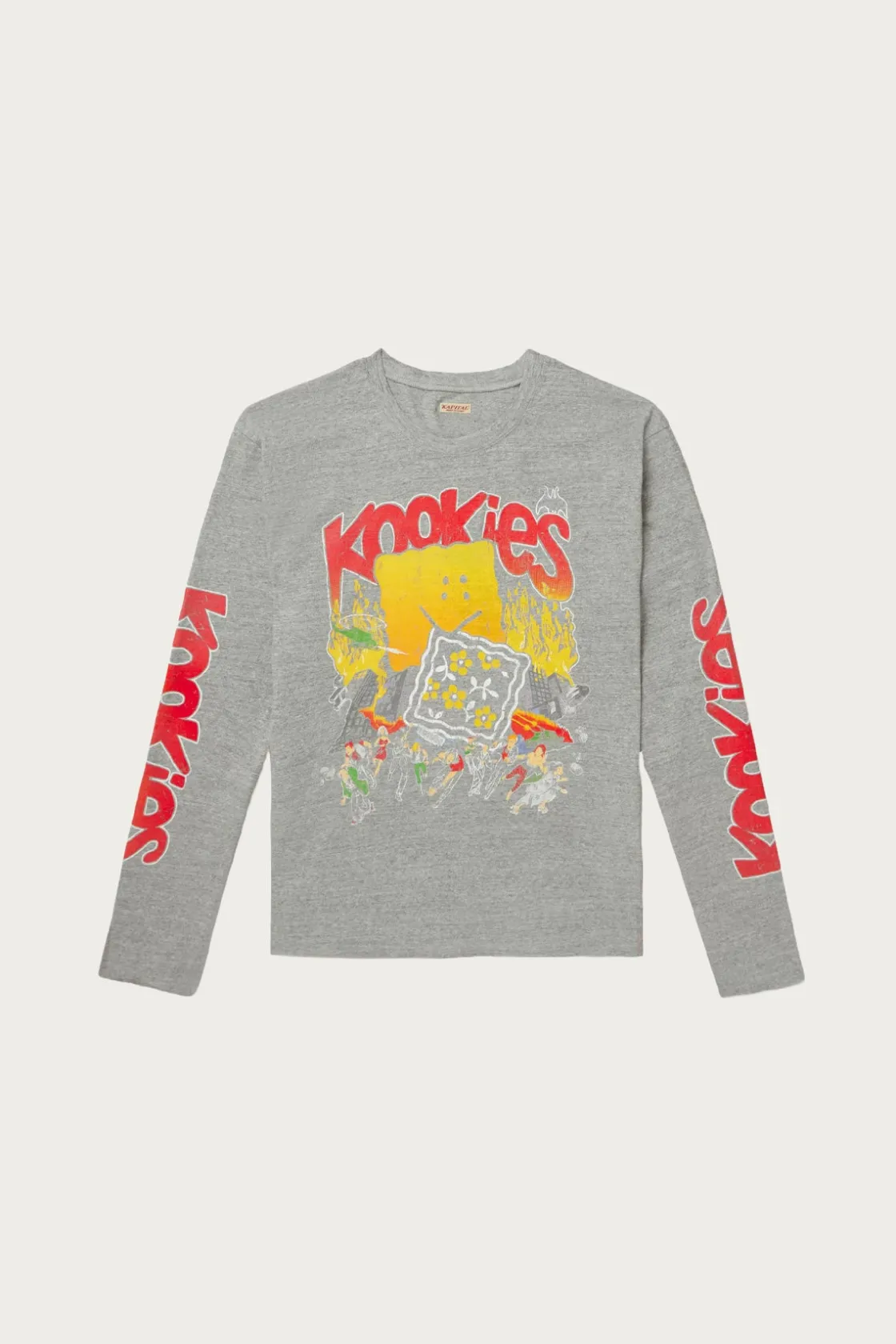 Tees And Sweats<Kapital TOP Jersey Crew Longs Sleeve T (BUSTER PECKISH BOWY) - Grey