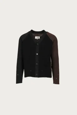Sweaters<MM6 Maison Margiela Two-Tone Cardigan - Black/Brown