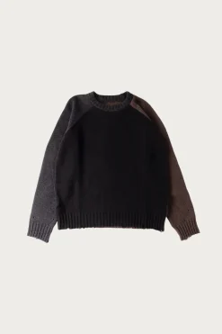 Sweaters<MM6 Maison Margiela Two-Tone Crewneck Sweater - Black/Brown