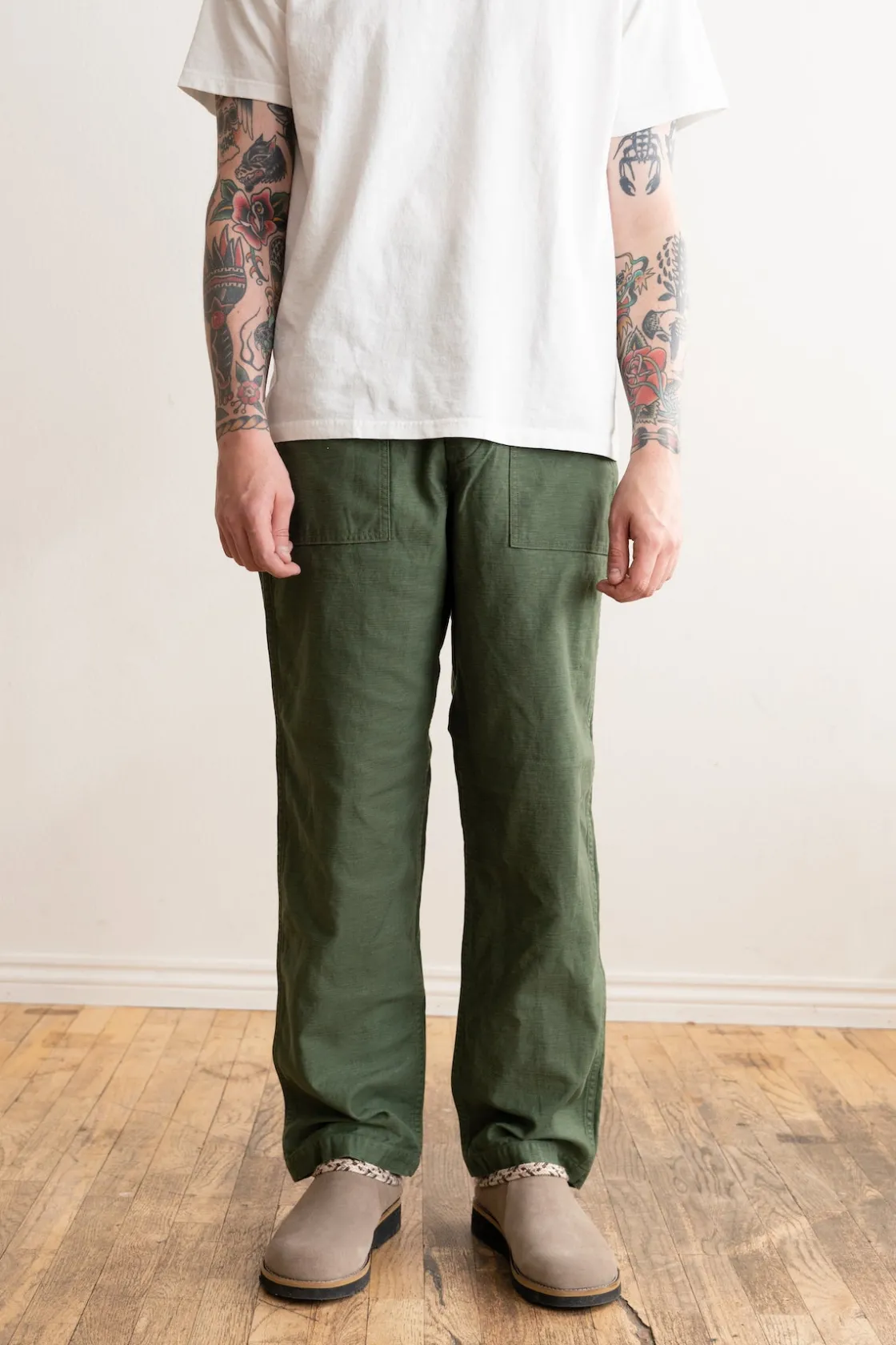 Pants<orSlow US Army Fatigue Pants (Regular Fit) - Green