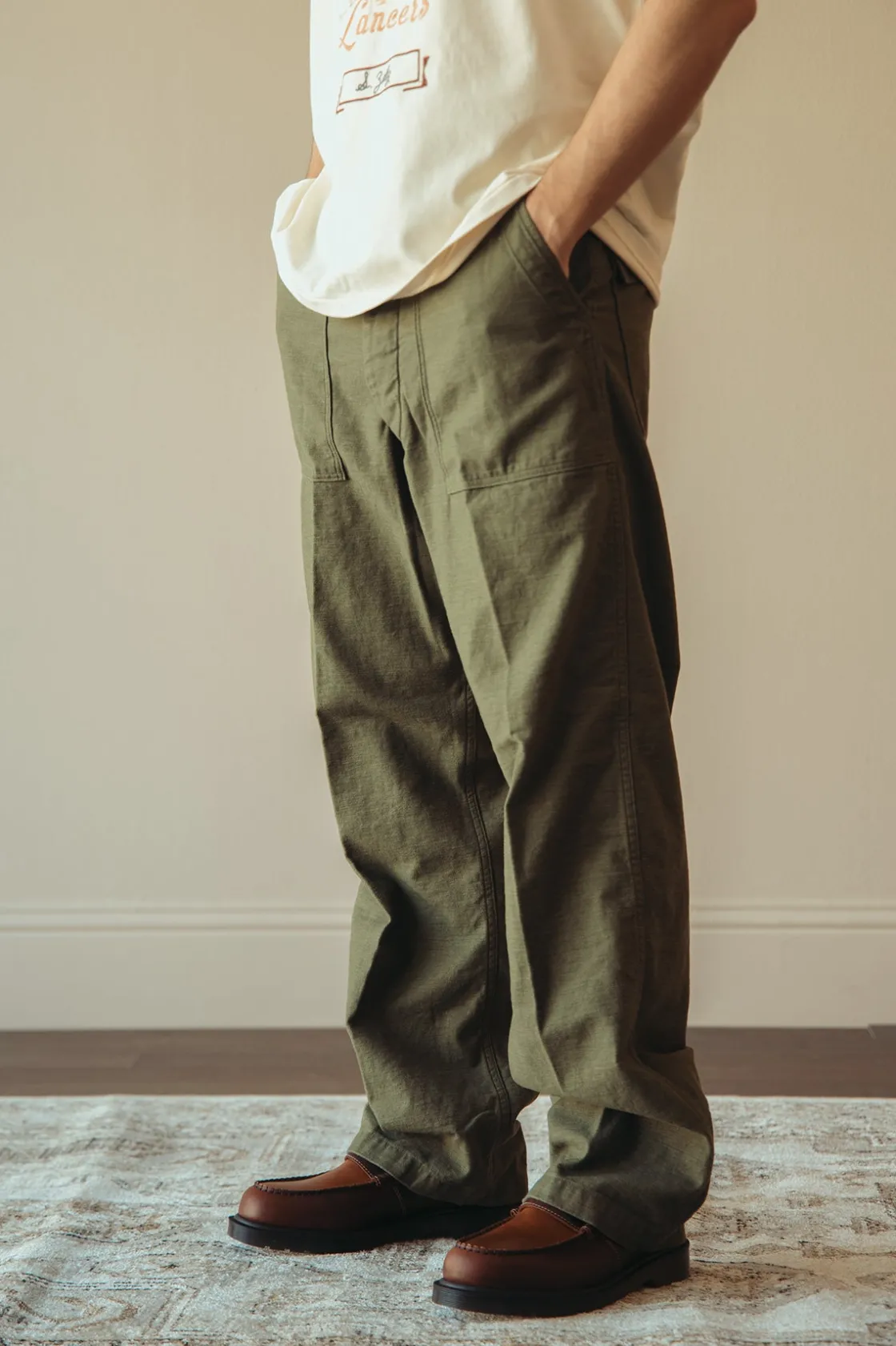 Pants<orSlow Vintage Fit Fatigues - Dark Olive