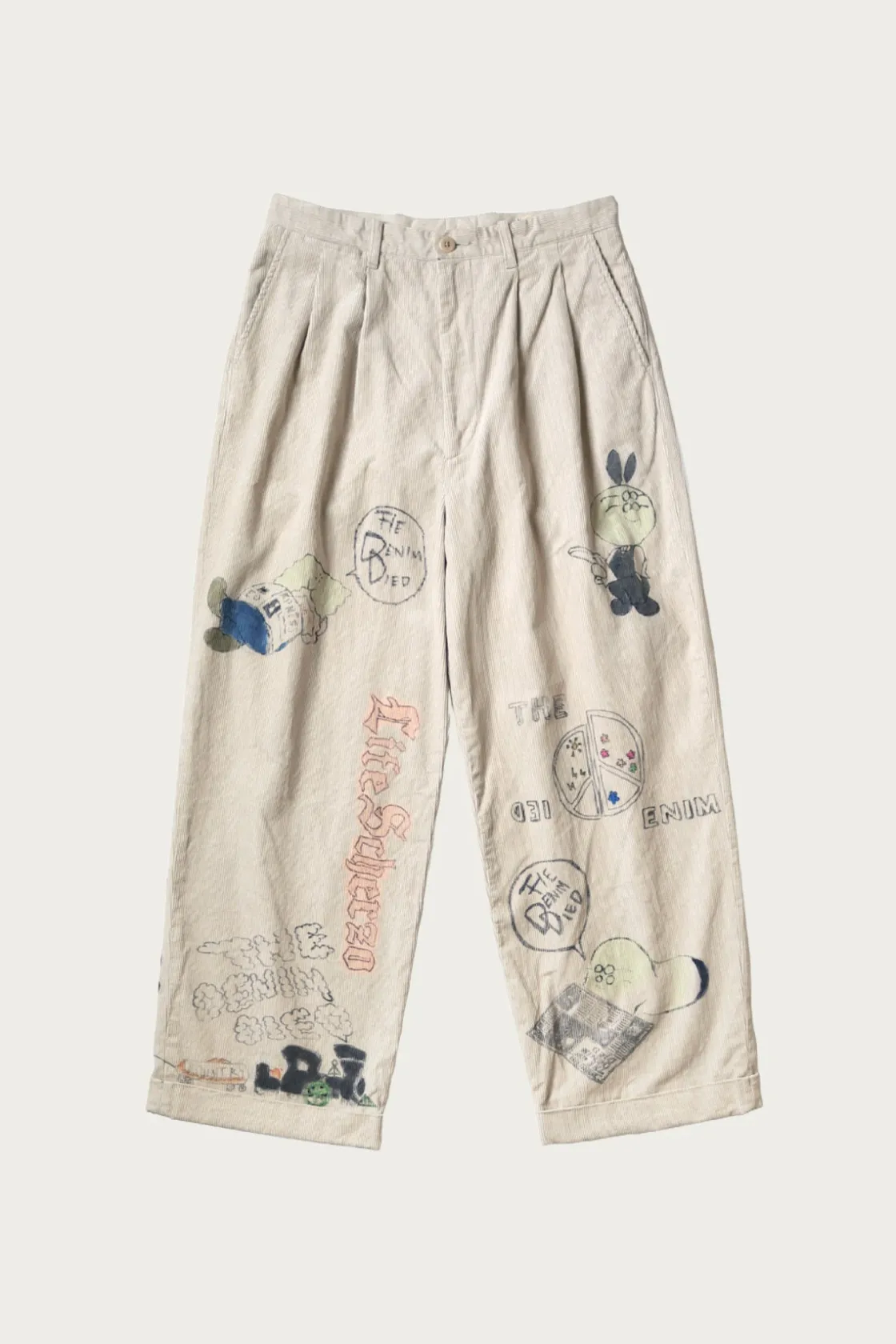 Pants<Kapital 14W Corduroy IVY Pants (Memorial Paint Model) - Beige