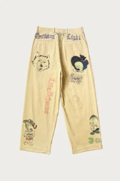 Pants<Kapital 14W Corduroy IVY Pants (Memorial Paint Model) - Light Yellow