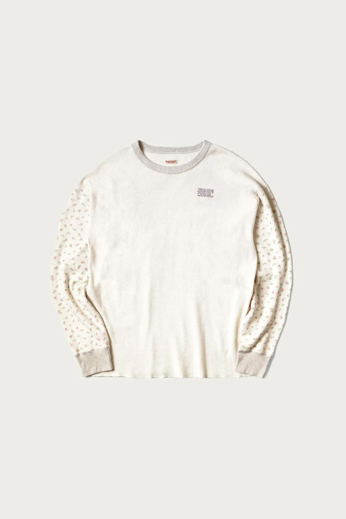 Shirts<Kapital Waffle Jersey Calico Print 2TONES Long Sleeve T ( Embroidery) - Pink
