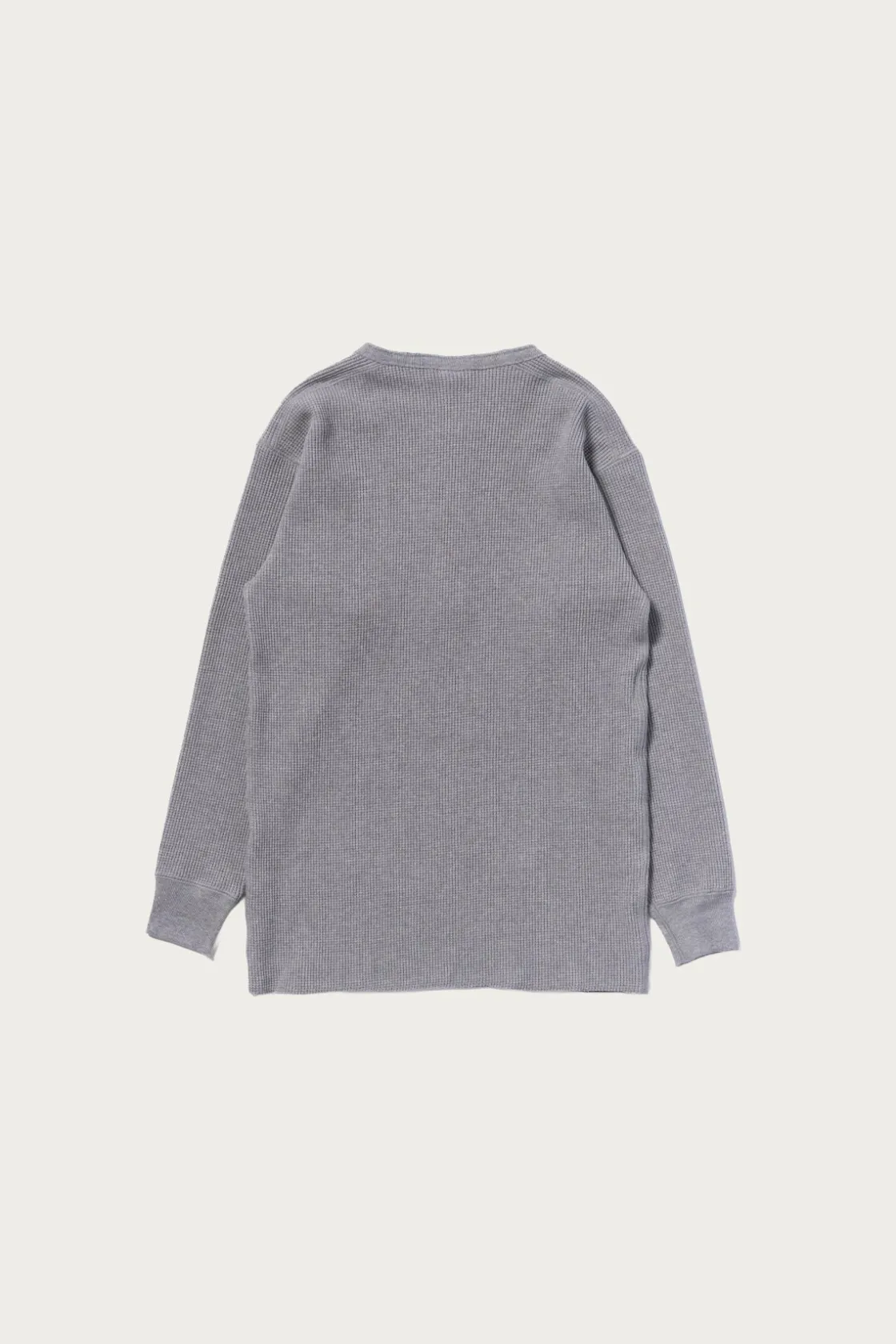 Tees And Sweats<The Real McCoys Waffle Thermal Henley Undershirt L/S - Medium Grey