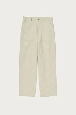 Pants<Auralee Washed Baggy Satin Bleached Baker Pants - Dusty Ivory