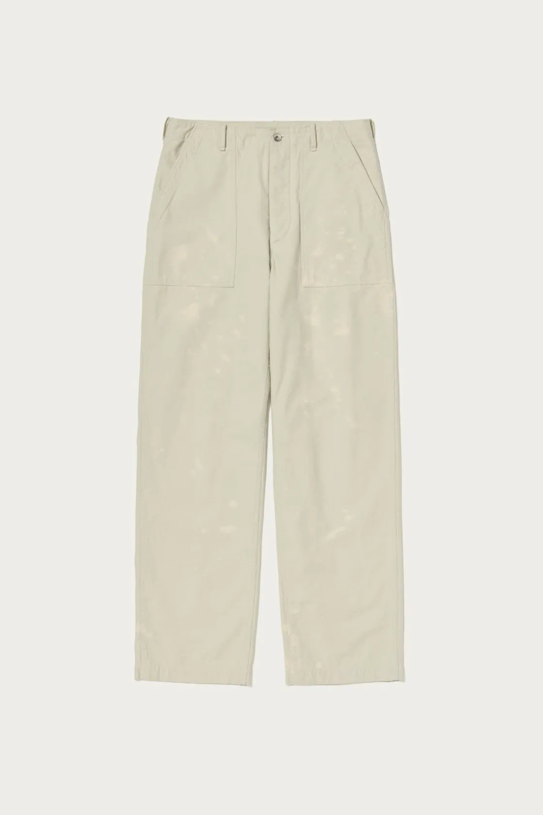 Pants<Auralee Washed Baggy Satin Bleached Baker Pants - Dusty Ivory