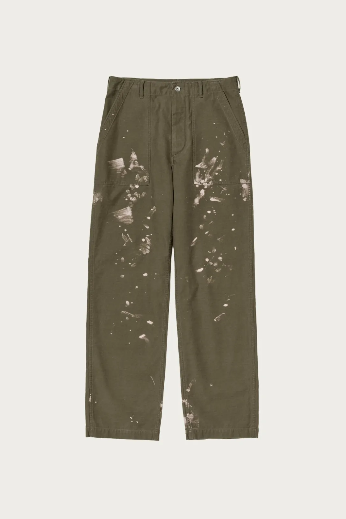 Pants<Auralee Washed Baggy Satin Bleached Baker Pants - Khaki Brown