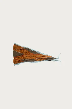 Accessories<Kapital WASHER Crinkle Silk Neckerchief (PECOS Stripe) - Khaki