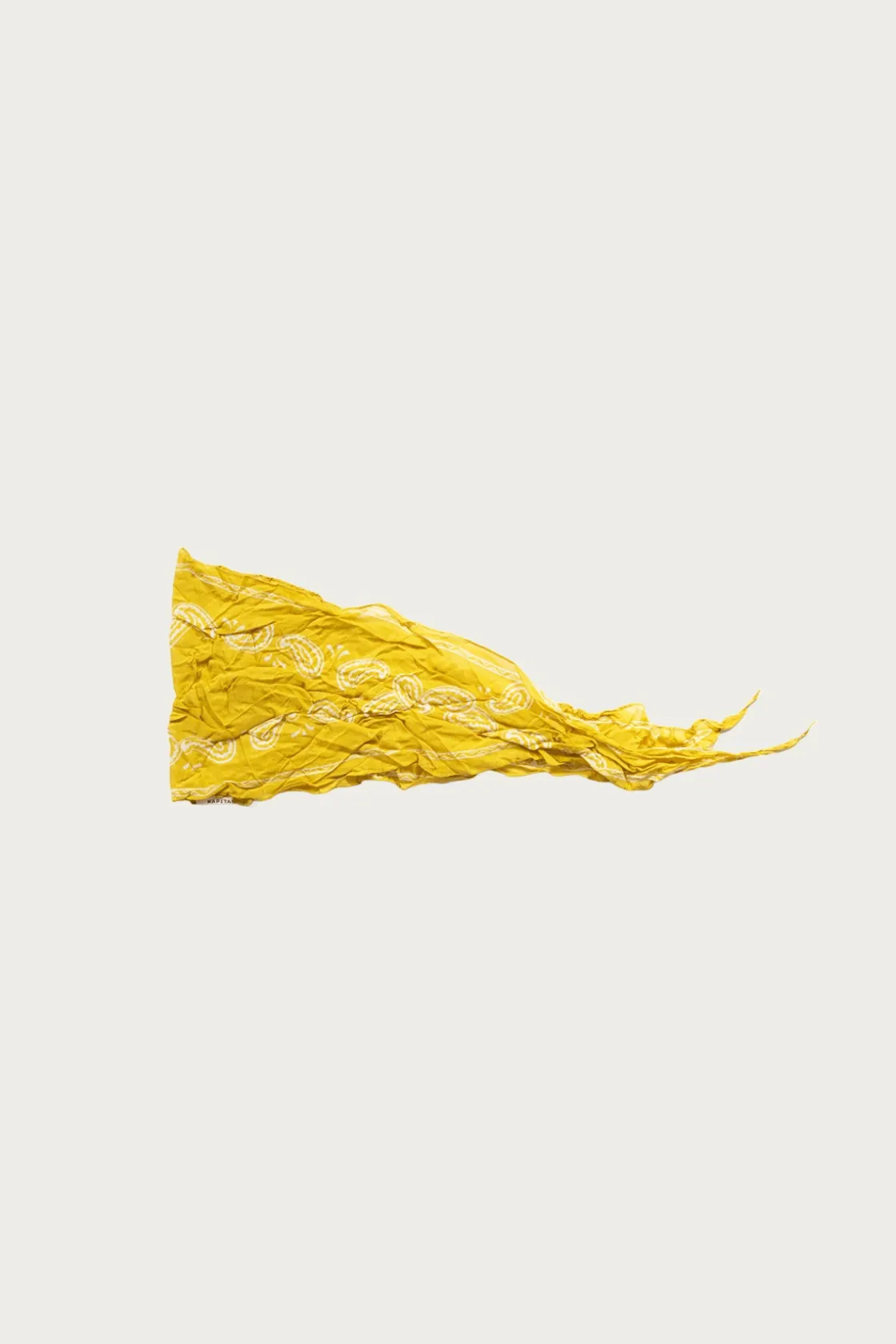 Accessories<Kapital WASHER Crinkle Silk Neckerchief (PECOS Paisley) - Yellow