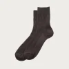 Accessories<Rototo Washi/Recycled Cotton Rib Crew Socks - Dark Grey