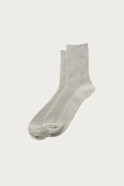 Accessories<Rototo Washi/Recycled Cotton Rib Crew Socks - Gray