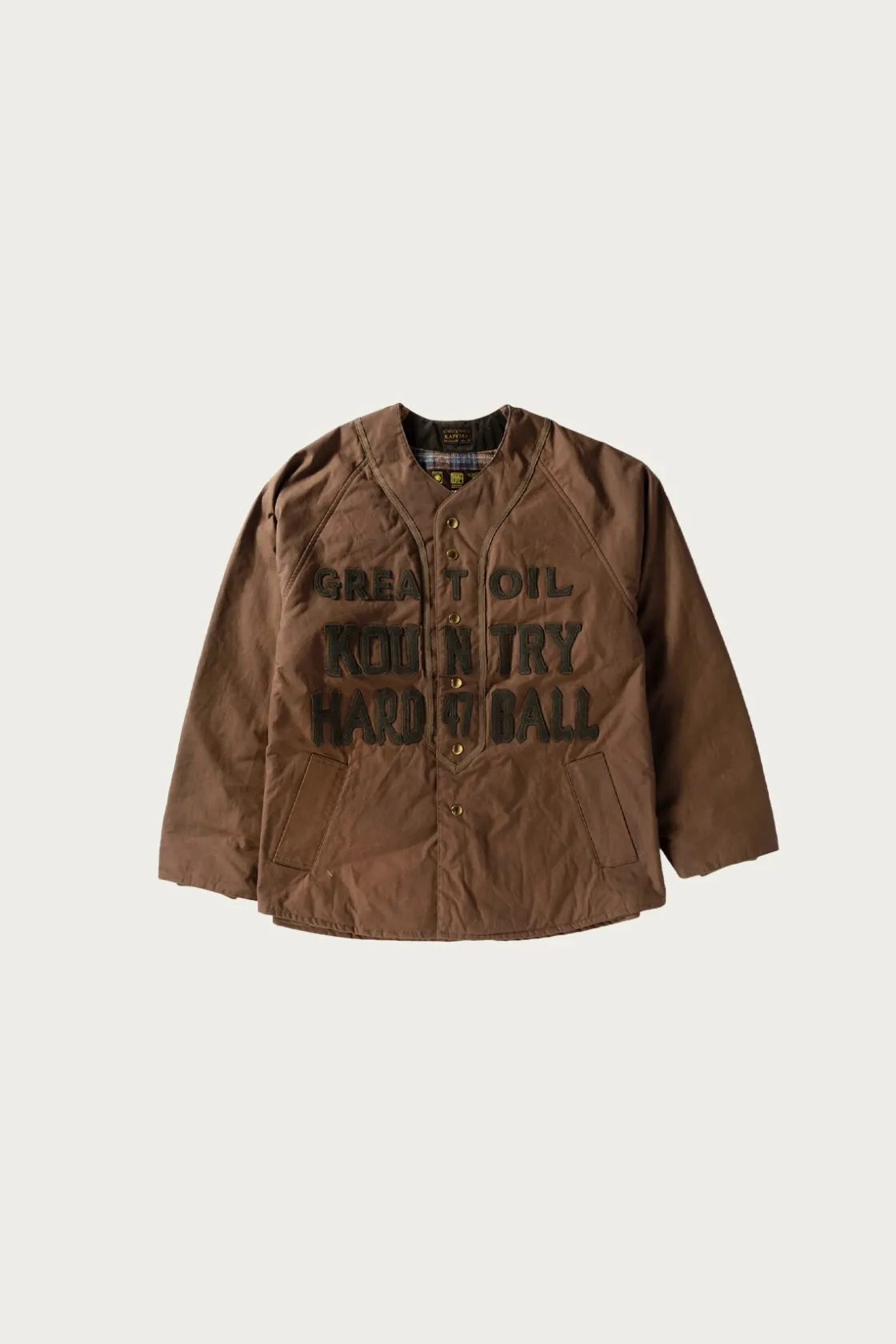Coats, Jackets, And Vests<Kapital Weather Cotton Oil Coating Baseball Blouson - Khaki