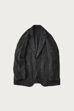 Coats, Jackets, And Vests<CONFECT Wool Cotton Linen Melange Tweed Jacket - Black