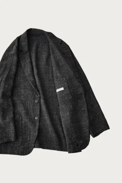 Coats, Jackets, And Vests<CONFECT Wool Cotton Linen Melange Tweed Jacket - Black