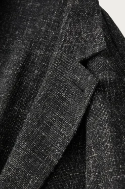 Coats, Jackets, And Vests<CONFECT Wool Cotton Linen Melange Tweed Jacket - Black