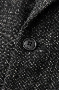 Coats, Jackets, And Vests<CONFECT Wool Cotton Linen Melange Tweed Jacket - Black