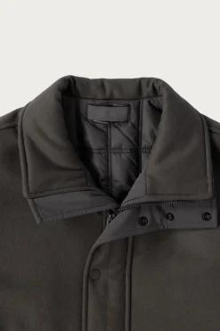 Coats, Jackets, And Vests<Stone Island Wool Nylon Flannel Ghost Jacket - Grey