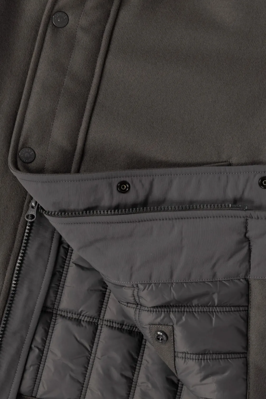 Coats, Jackets, And Vests<Stone Island Wool Nylon Flannel Ghost Jacket - Grey