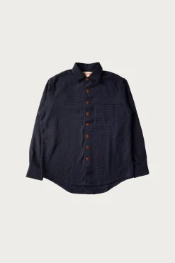 Coats, Jackets, And Vests<Monostereo Wooly Gingham One Pocket Shirt - Navy