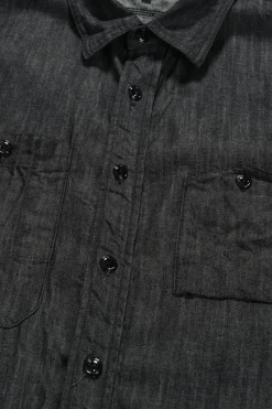Shirts<Engineered Garments Work Shirt - Black Cotton Denim Shirting