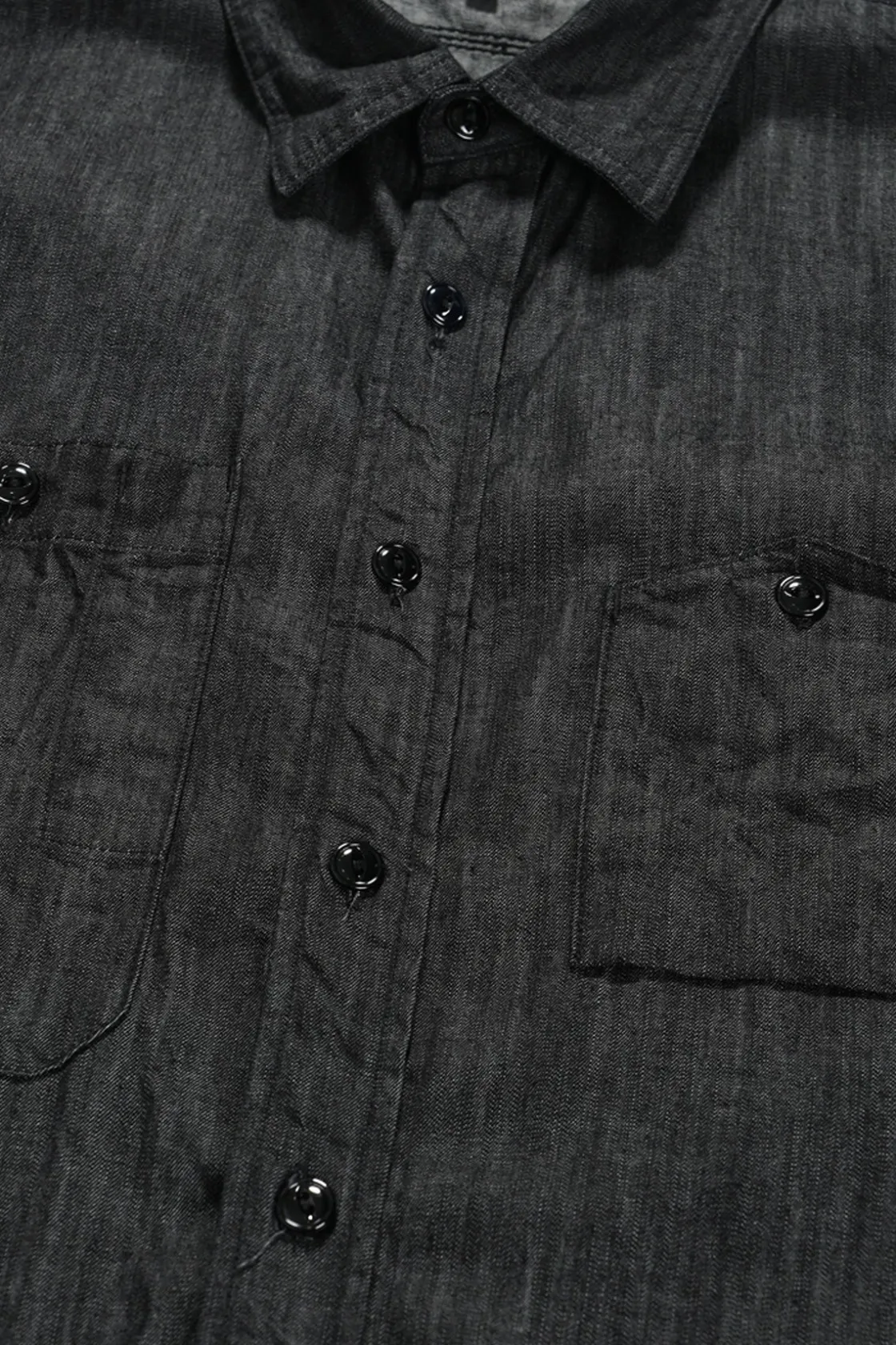 Shirts<Engineered Garments Work Shirt - Black Cotton Denim Shirting
