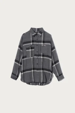 Shirts<Engineered Garments Work Shirt - Grey/Black Cotton Brushed Big Plaid