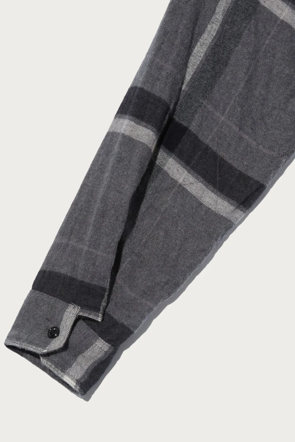 Shirts<Engineered Garments Work Shirt - Grey/Black Cotton Brushed Big Plaid
