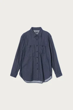 Shirts<Engineered Garments Work Shirt - Indigo Cotton Denim Flannel