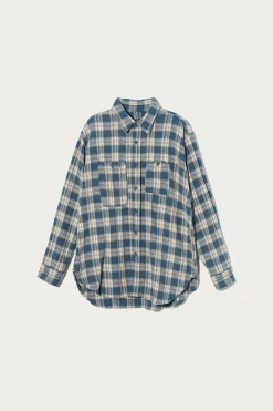 Shirts<Engineered Garments Work Shirt - Navy Cotton Plaid Jacquard
