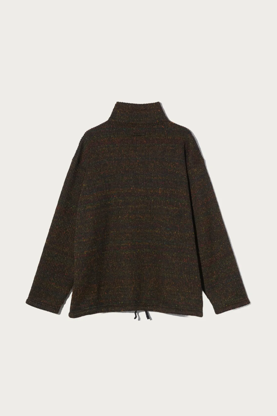 Sweaters<Engineered Garments Zip Mock Neck - Brown Wool Poly Nep Sweater Knit